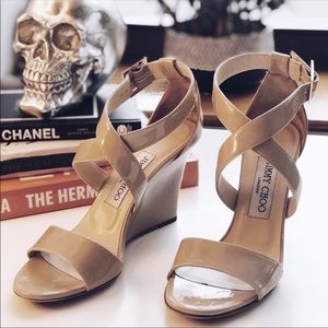 🇺🇸 Jimmy Choo Nude Wedge Sandals
